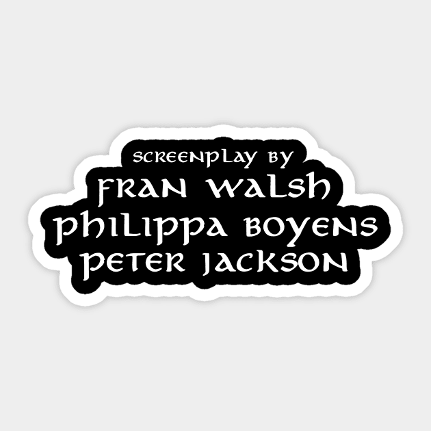 Screenplay by Walsh Boyens Jackson Sticker by Dueling Genre